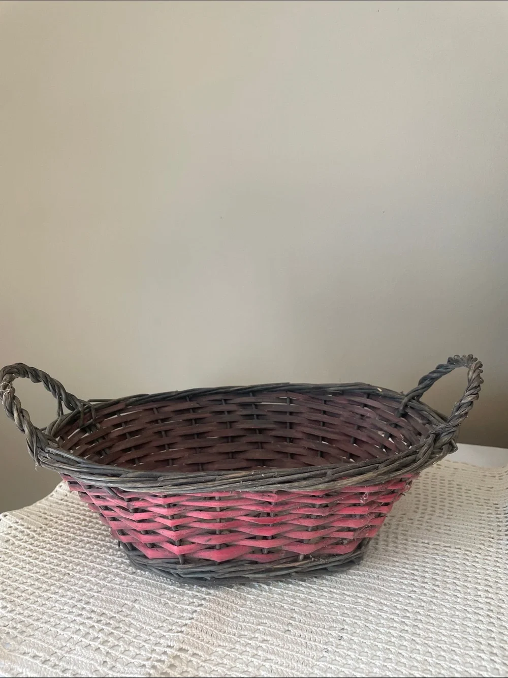 Woven red and Brown Decorative Storage Basket - lightweight